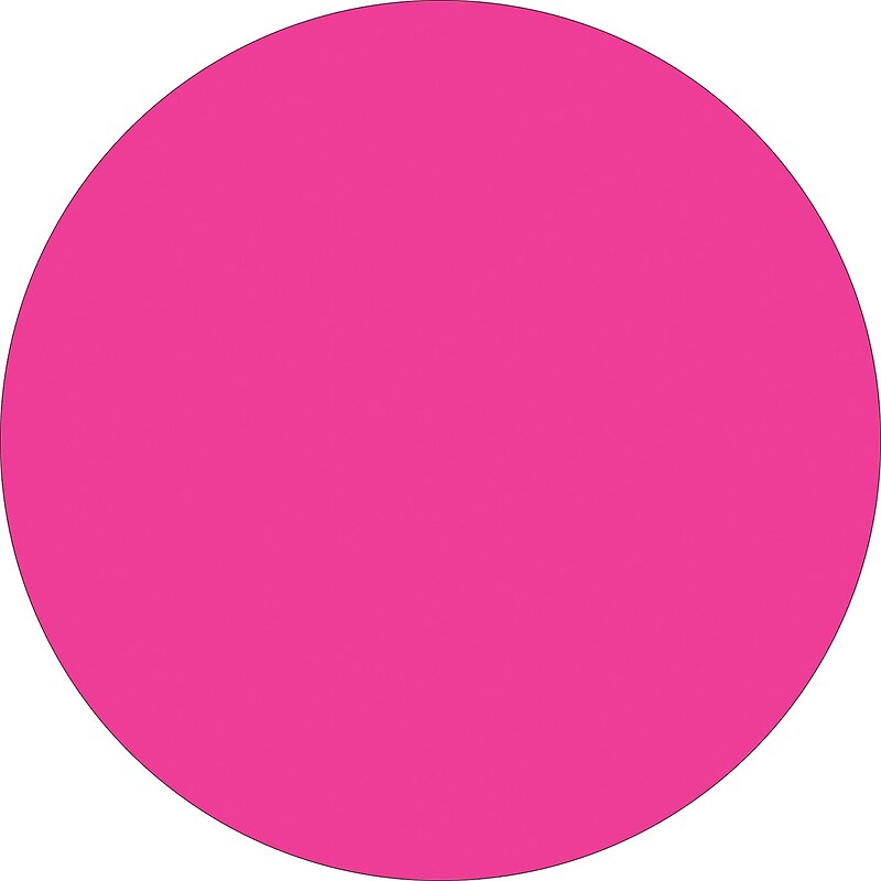 Tape Logic 4" Circle Inventory Label, Fluorescent Pink, 500/Roll image 1