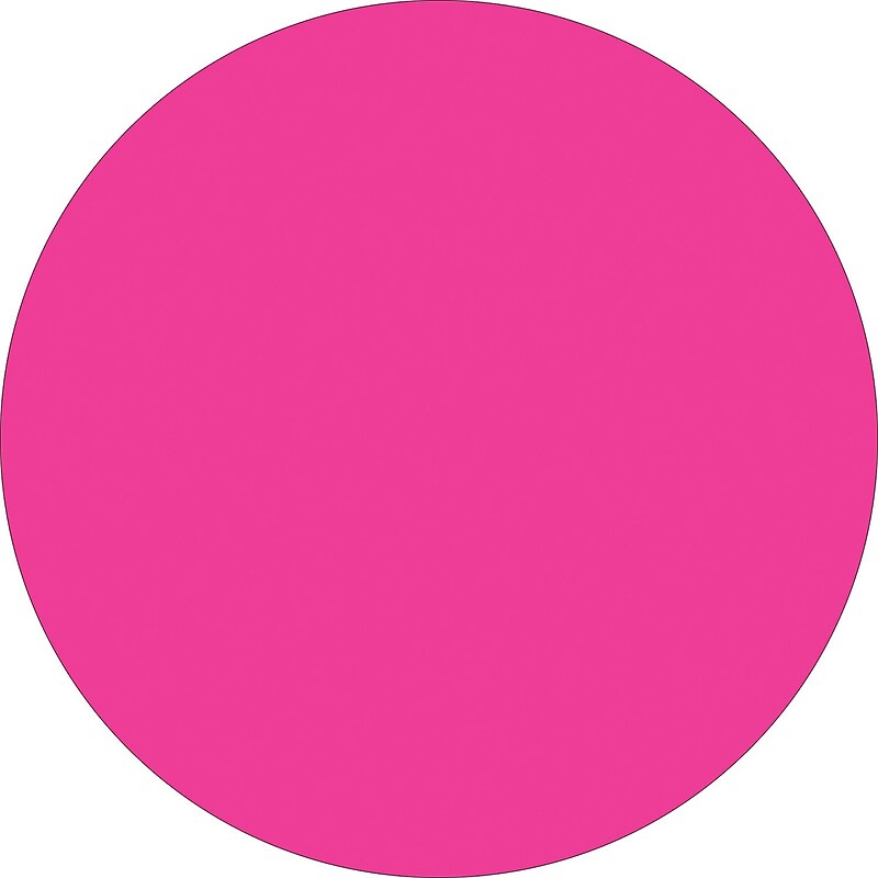 Tape Logic 3" Circle Inventory Label, Fluorescent Pink, 500/Roll image 1