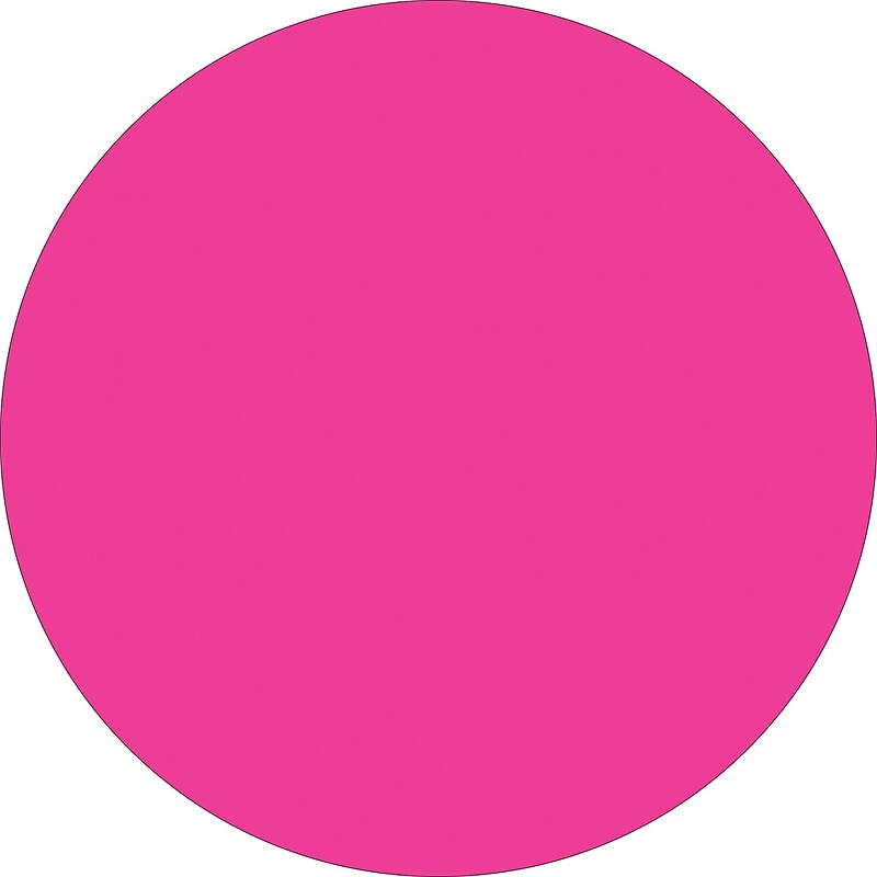 Tape Logic 2" Circle Inventory Label, Fluorescent Pink, 500/Roll image 1