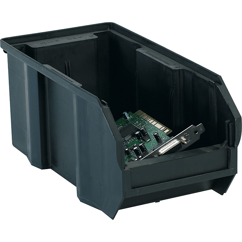 BOX 10 7/8" x 5 1/2" x 5" Conductive Bin, Black image 1
