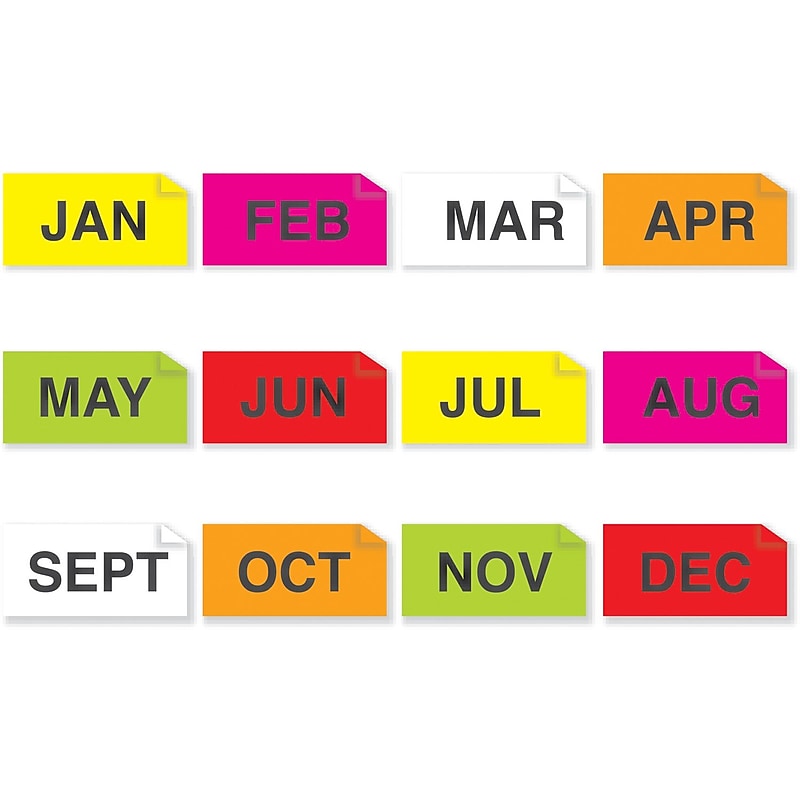 Tape Logic 3" x 2" Rectangle Easy Order Packs Months of The Year Label, 500/Roll image 1