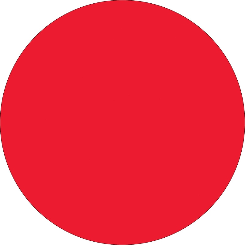 Tape Logic 4" Circle Inventory Label, Fluorescent Red, 500/Roll image 1