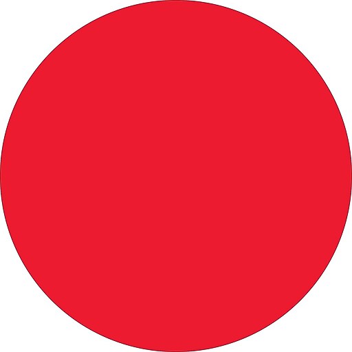 Tape Logic 3" Circle Inventory Label, Fluorescent Red, 500/Roll Staples