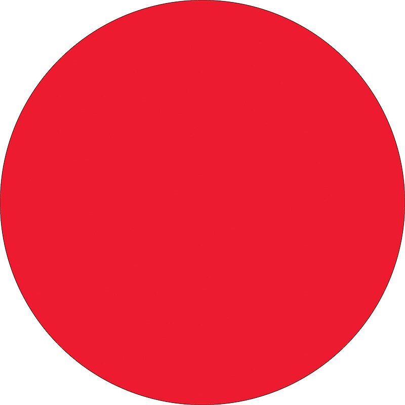 Tape Logic 2" Circle Inventory Label, Fluorescent Red, 500/Roll image 1