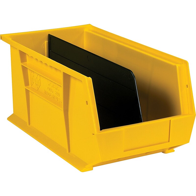 Partners Brand Black Stack and Hang Bin Divider, 13 7/8" x 6 3/4", 6/Case image 1