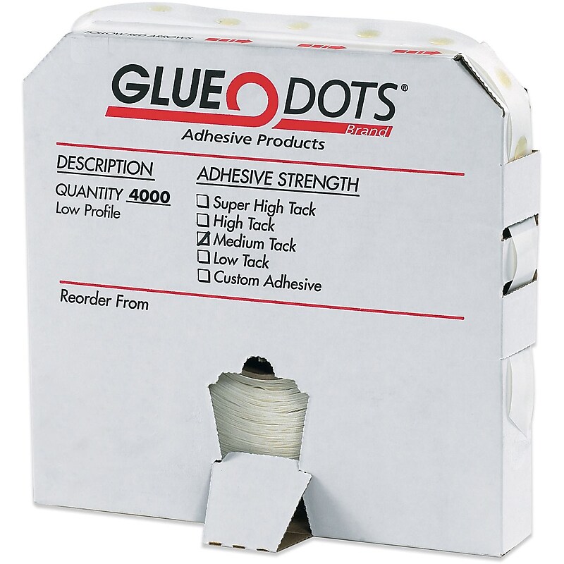 Glue Dots® 1/4" Medium Tack Glue Dots, Low Profile, 4000/Case (GD110) image 1