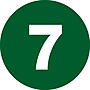 Tape Logic 1" Circle "7" Number Label, Dark Green, 500/Roll~#|#~s0709039_sc7