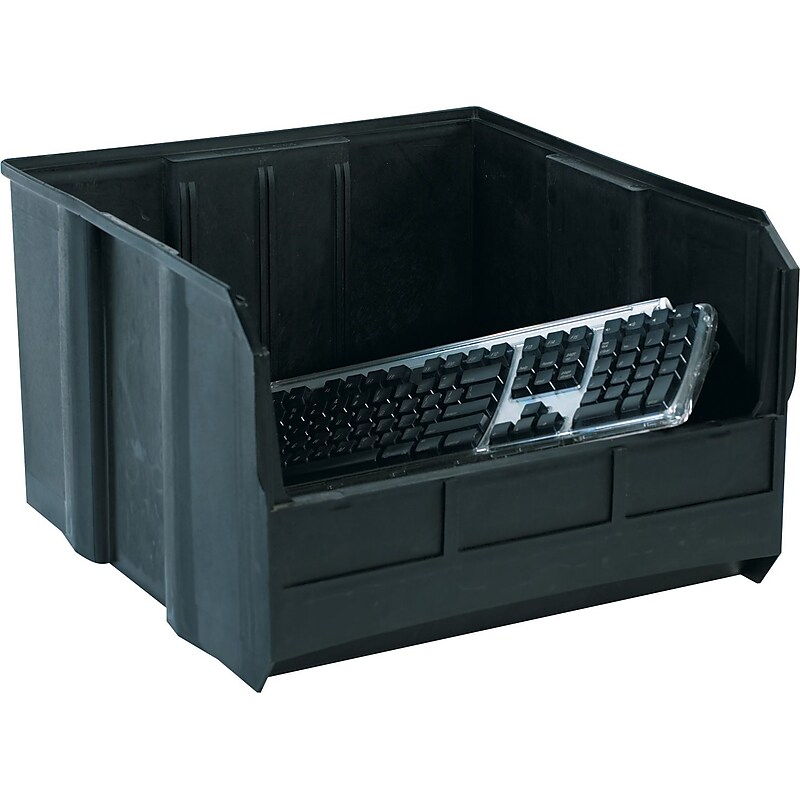 Partners Brand 18" x 16 1/2" x 11" Conductive Bin, Black, 3/Case image 1