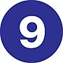 Tape Logic 2" Circle "9" Number Label, Dark Blue, 500/Roll~#|#~s0709082_sc7