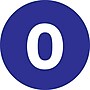 Tape Logic 1" Circle "0" Number Label, Dark Blue, 500/Roll~#|#~s0709087_sc7