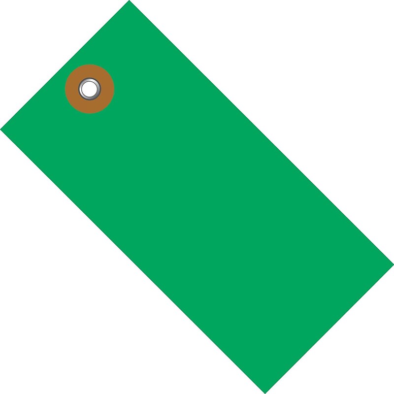 Tyvek Shipping Tags, 1.375" x 2.75", Green, 100/Carton (G14011C) image 1
