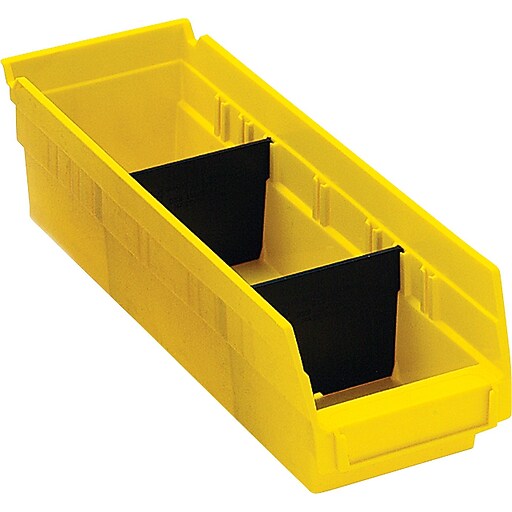BOX Black Plastic Shelf Bin Divider, 9 7/8" x 3" at Staples