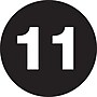 Tape Logic 2" Circle "11" Number Label, Black, 500/Roll~#|#~s0709247_sc7