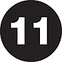 Tape Logic 1" Circle "11" Number Label, Black, 500/Roll~#|#~s0709252_sc7