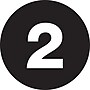 Tape Logic 2" Circle "2" Number Label, Black, 500/Roll~#|#~s0709271_sc7