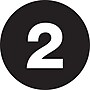Tape Logic 1" Circle "2" Number Label, Black, 500/Roll~#|#~s0709277_sc7