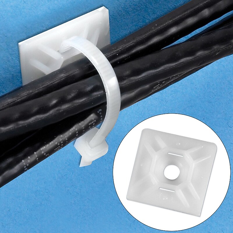 BOX Partners  Cable Tie Mount, 3/4" x 3/4", Natural, 100/Case image 1
