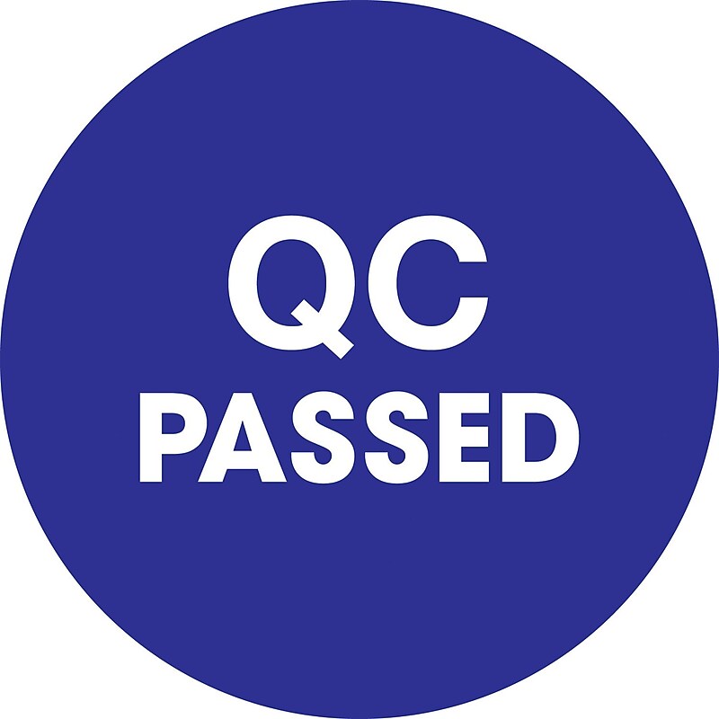 Tape Logic 2" Circle "QC Passed" Pre Printed Inventory Label, Blue, 500/Roll image 1