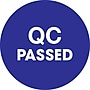 Tape Logic 2" Circle "QC Passed" Pre Printed Inventory Label, Blue, 500/Roll~#|#~s0709310_sc7