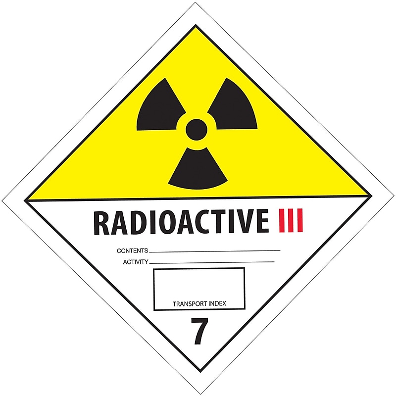 Tape Logic™ "Radioactive II" D.O.T. Hazard Label, 4" x 4", 500/Roll image 1