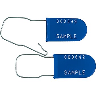 BOX 6" Plastic Wire Padlock Seal, Blue, 1000/Case