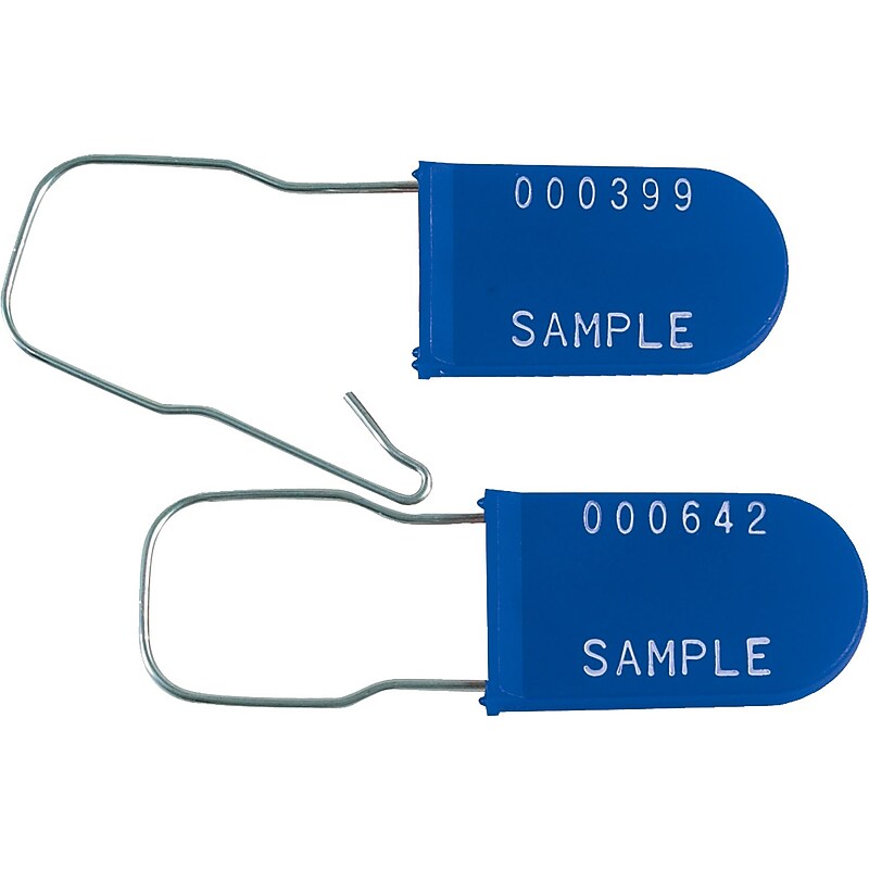 BOX 6" Plastic Wire Padlock Seal, Blue, 1000/Case image 1