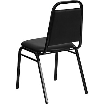 Flash Furniture HERCULES™ 18"H Vinyl Black Frame Trapezoidal Back Banquet Chair, Black, 10/Pack (10FDBHF2BKVYL)
