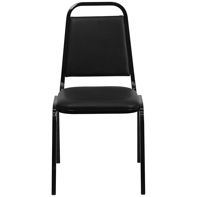 Flash Furniture HERCULES™ 18"H Vinyl Black Frame Trapezoidal Back Banquet Chair, Black, 20/Pack (20FDBHF2BKVYL) image 1