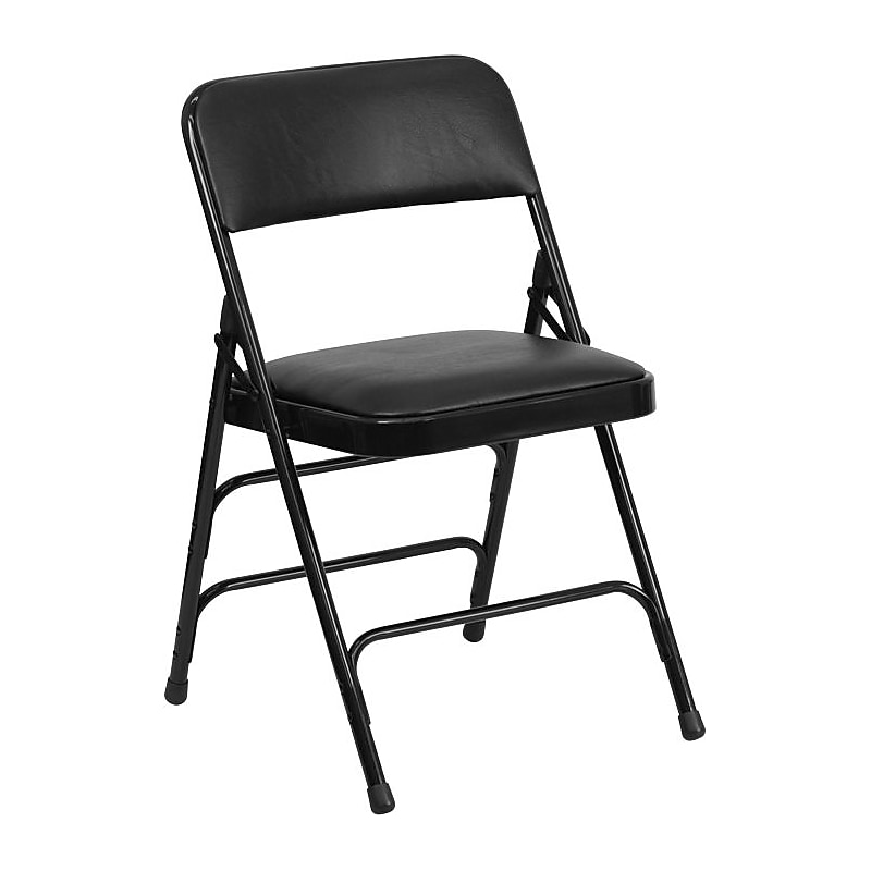 Flash Furniture HERCULES Series Vinyl/Metal Folding Chair, Black, 20/Pack (20HAMC309AVBK) image 1