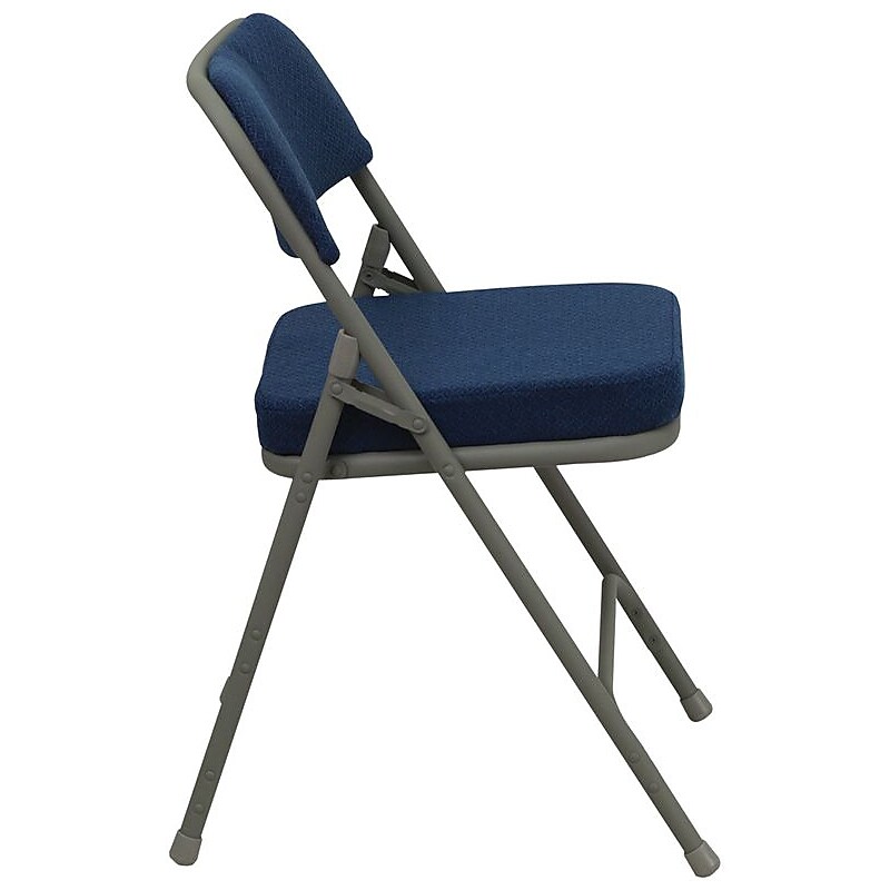 Flash Furniture HERCULES™ Premium Curved Fabric Armless Folding Chair, Navy, 24/Pack image 1