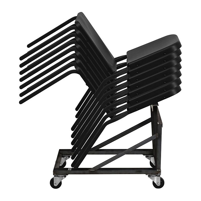 Flash Furniture HERCULES™ Polypropylene Stackable Melody Band/Music Chair, Black, 24/Pack (24HFMUSIC) image 1