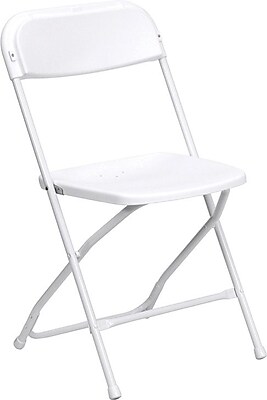 HERCULES (4-Pack) Series Premium Plastic Folding Chair White