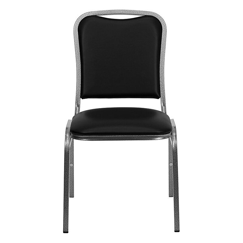 Flash Furniture HERCULES™ Vinyl Silver Vein Frame Banquet Chair, Black, 10/Pack image 1