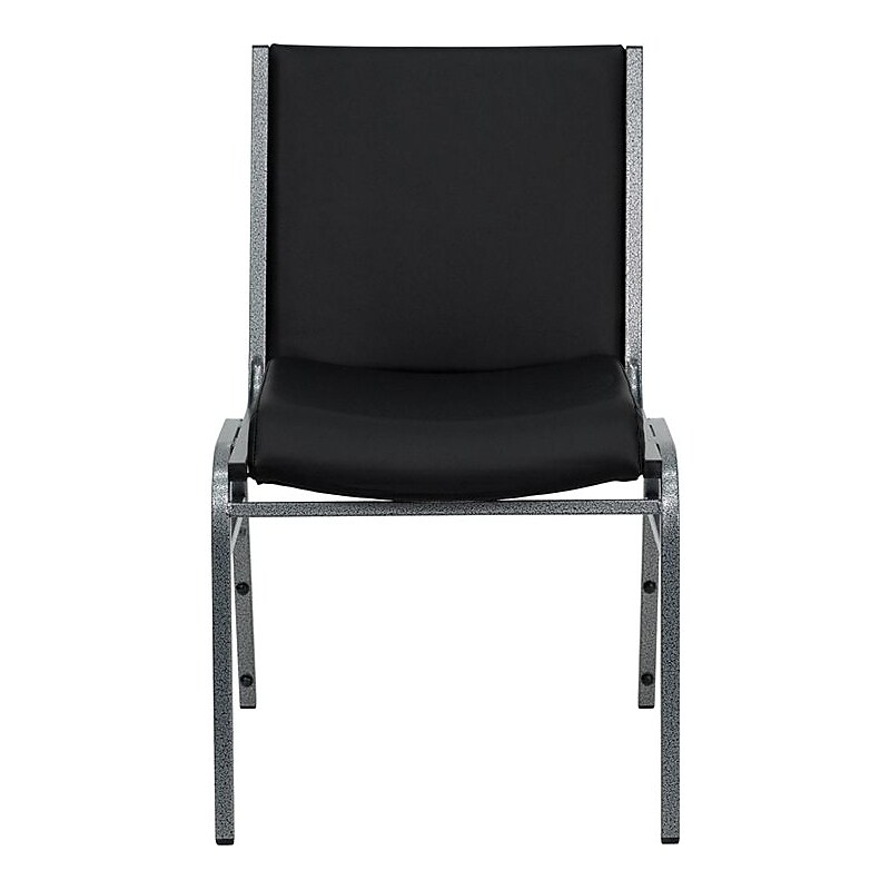 Flash Furniture HERCULES™ Vinyl Heavy Duty Stack Chair With Arms, Black, 20/Pack (20XU6015BKVYL) image 1