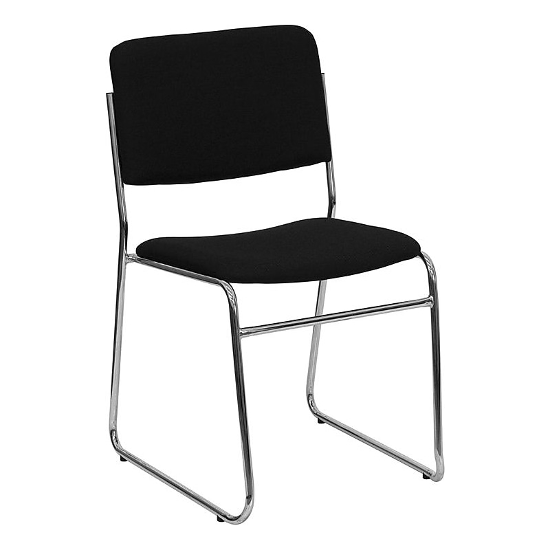 Flash Furniture HERCULES Series Fabric Stacking Chair, Black/Chrome, 20/Pack (20XU8700CHRBK) image 1