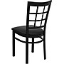 Flash Furniture HERCULES Series Vinyl/Metal Window Back Restaurant Dining Chair, Black, 16/Pack (16XU6Q3BWINBKV)~#|#~s0711466_sc7