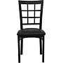 Flash Furniture HERCULES Series Vinyl/Metal Window Back Restaurant Dining Chair, Black, 16/Pack (16XU6Q3BWINBKV)~#|#~s0711467_sc7