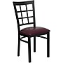 Flash Furniture HERCULES Series Vinyl/Metal Window Back Restaurant Dining Chair, Burgundy, 16/Pack (16XU6Q3BWINBGV)~#|#~s0711468_sc7