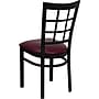 Flash Furniture HERCULES Series Vinyl/Metal Window Back Restaurant Dining Chair, Burgundy, 16/Pack (16XU6Q3BWINBGV)~#|#~s0711470_sc7