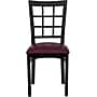 Flash Furniture HERCULES Series Vinyl/Metal Window Back Restaurant Dining Chair, Burgundy, 16/Pack (16XU6Q3BWINBGV)~#|#~s0711471_sc7