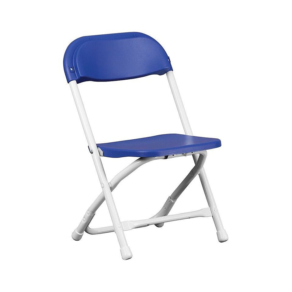 Flash Furniture Kids Plastic Folding Chair, Blue, 10/Pack