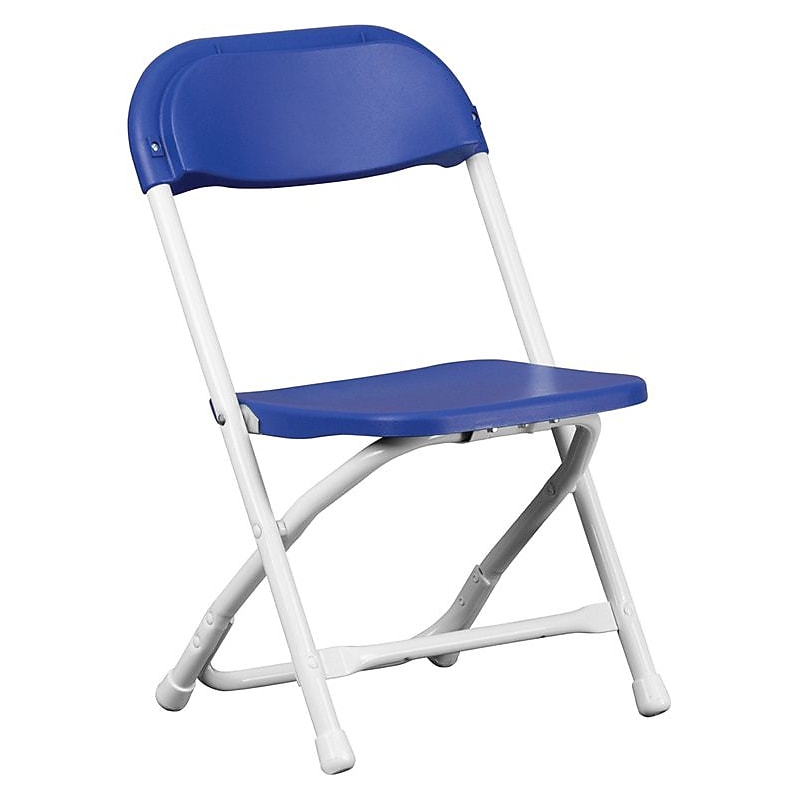 Flash Furniture Kids Plastic Armless Folding Chair, Blue, 40/Pack (40YKIDBL) image 1
