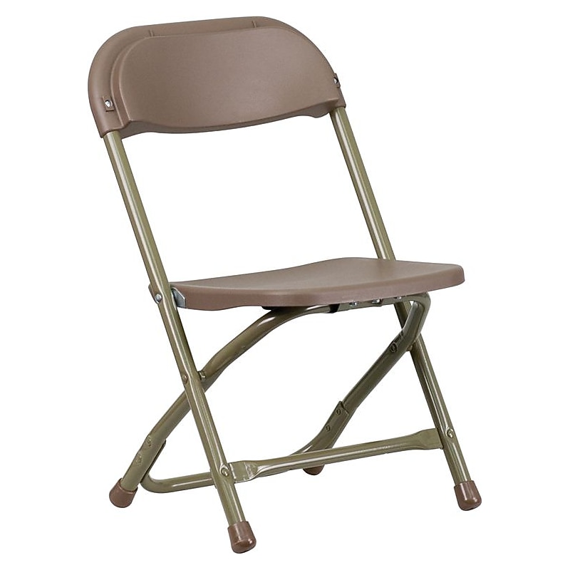Flash Furniture Kids Plastic Armless Folding Chair, Brown, 40/Pack (40YKIDBN) image 1