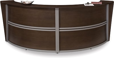 OFM Marque Double-Unit Reception Station, Walnut | Staples