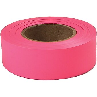 Empire 77 1"(W) x 200 feet (L) Flagging Tape, Fluorescent Glo-Pink (272-77-003)