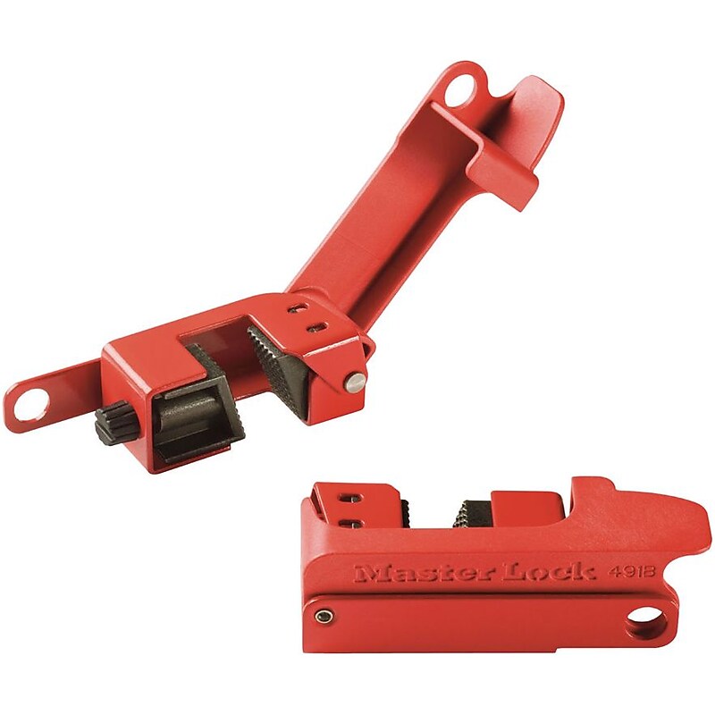 Master Lock® Grip Tight™ 491B Circuit Breaker Lockout, Red image 1