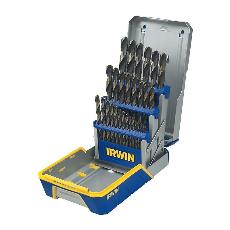 Irwin® Reduced Shank HSS Black and Gold Metal Index Drill Bit Set image 1