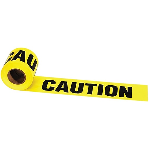 Hanson Co Barrier Tape Roll 500' X 3" Caution Yellow With Black Print 3.0 Mil 
