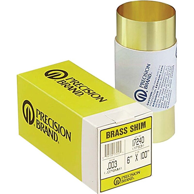 Precision Brand® Plain Brass Shim Stock Roll, 0.001" x 6" x 100" image 1