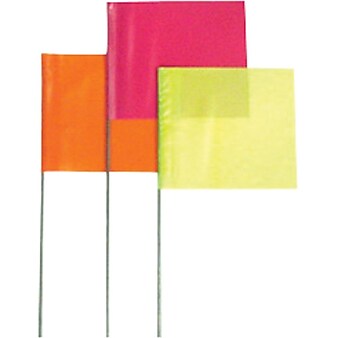 Presco Red Wired Stake Flag, 2" x 3" x 18", 100/Pk